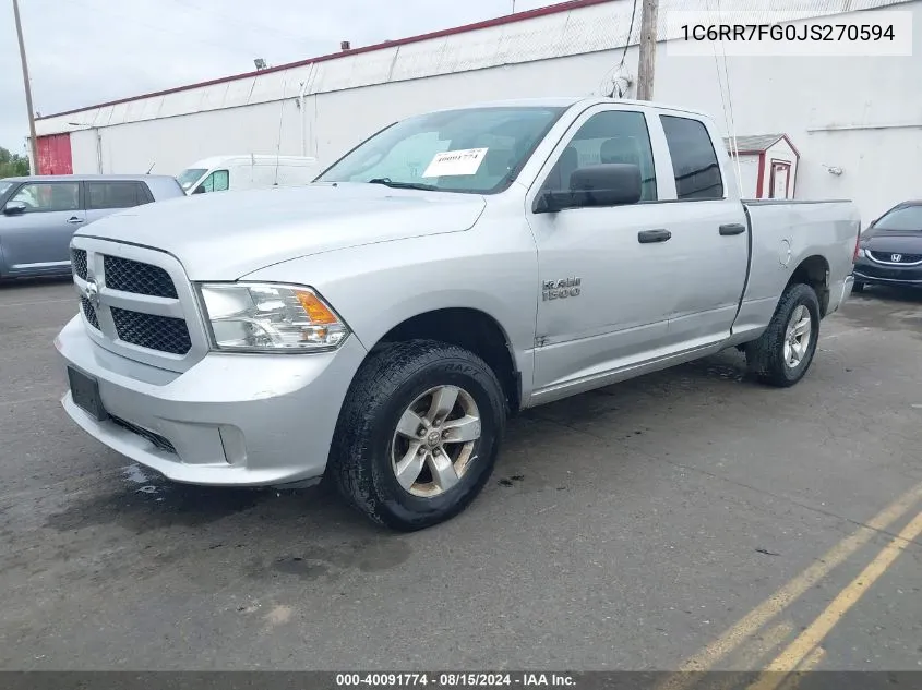 2018 Ram 1500 Express Quad Cab 4X4 6'4 Box VIN: 1C6RR7FG0JS270594 Lot: 40091774