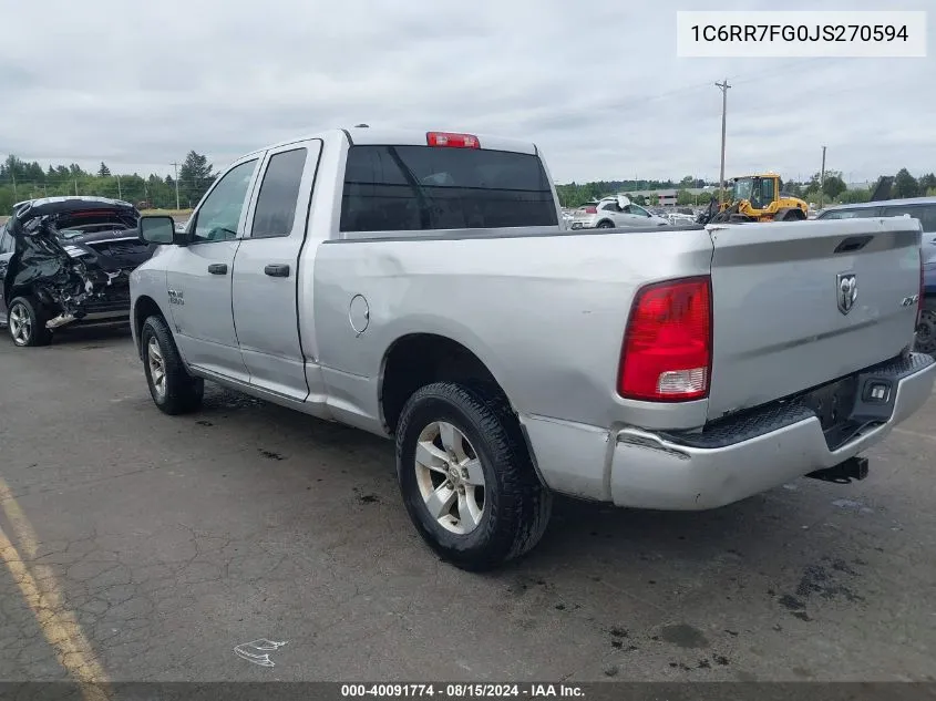 1C6RR7FG0JS270594 2018 Ram 1500 Express Quad Cab 4X4 6'4 Box