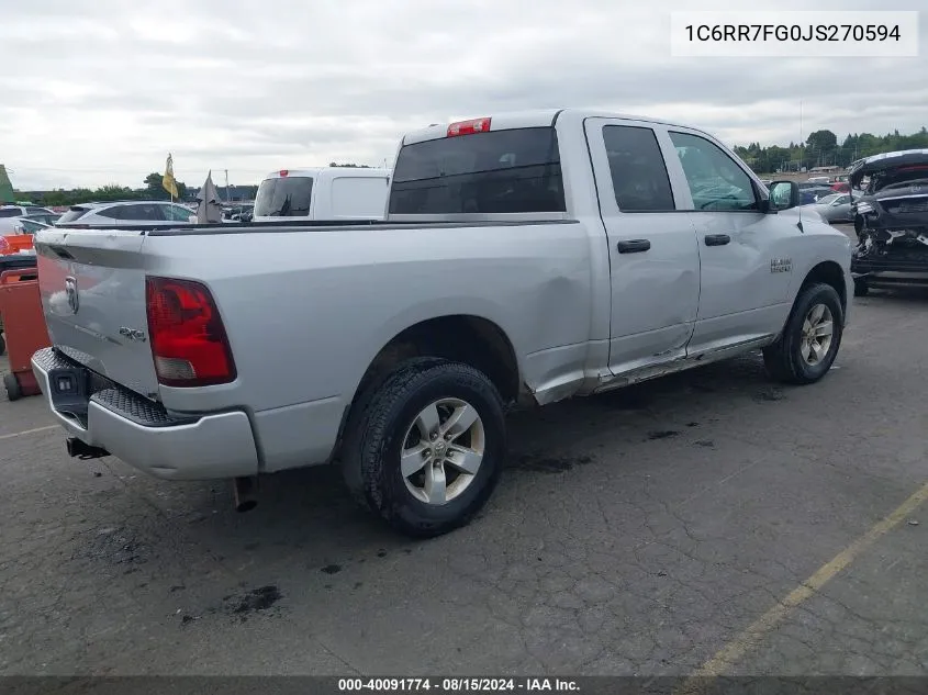 1C6RR7FG0JS270594 2018 Ram 1500 Express Quad Cab 4X4 6'4 Box