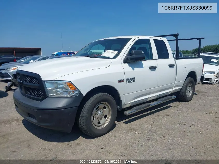 2018 Ram 1500 Tradesman Quad Cab 4X4 6'4 Box VIN: 1C6RR7FTXJS330099 Lot: 40123872