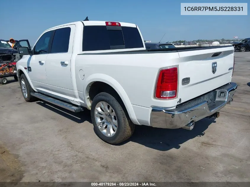 2018 Ram 1500 Longhorn 4X4 5'7 Box VIN: 1C6RR7PM5JS228331 Lot: 40179284