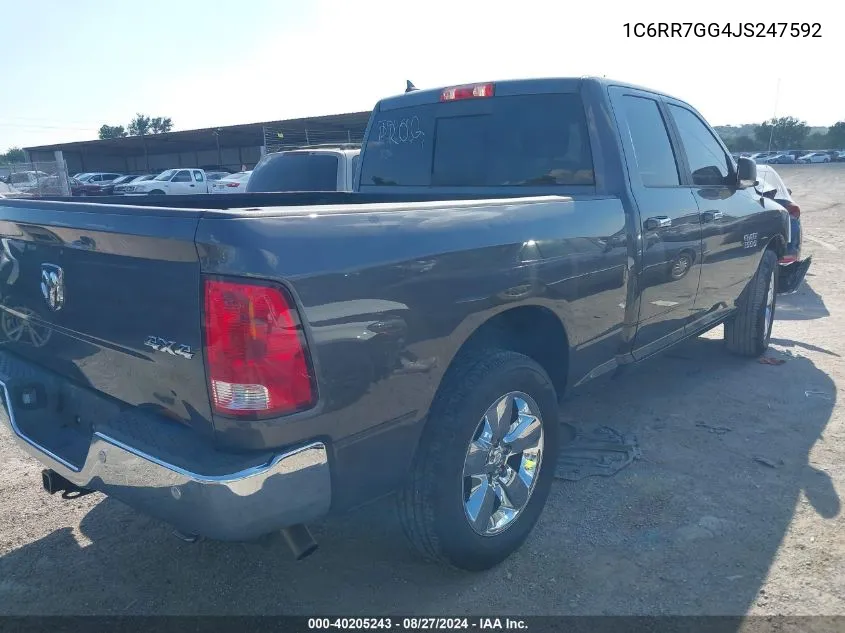 2018 Ram 1500 Big Horn Quad Cab 4X4 6'4 Box VIN: 1C6RR7GG4JS247592 Lot: 40205243