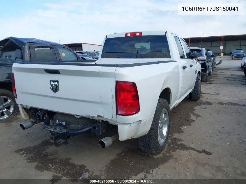 2018 Ram 1500 Express Quad Cab 4X2 6'4 Box VIN: 1C6RR6FT7JS150041 Lot: 40215056