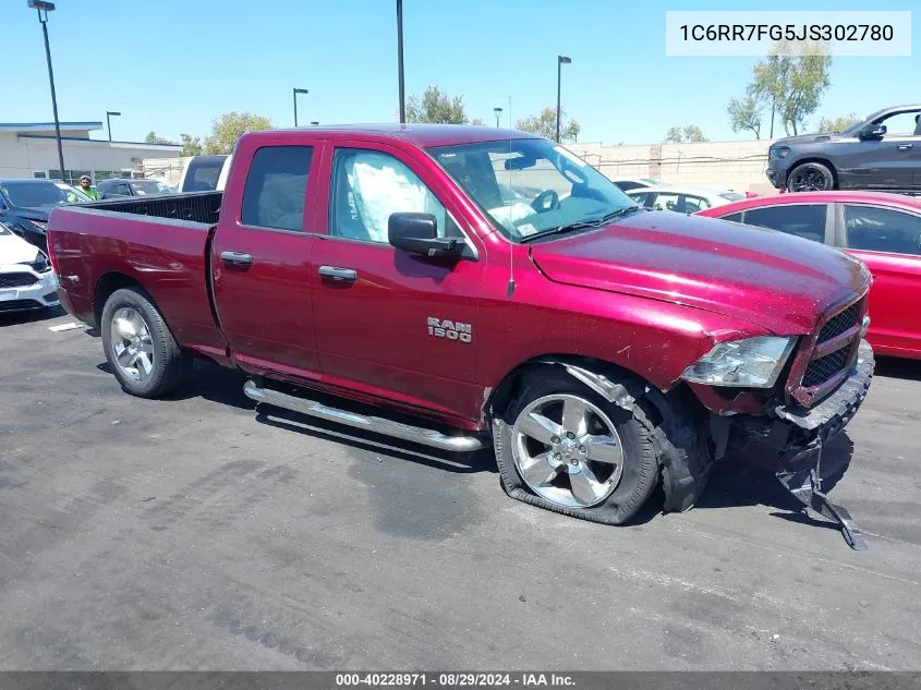 2018 Ram 1500 Express Quad Cab 4X4 6'4 Box VIN: 1C6RR7FG5JS302780 Lot: 40228971