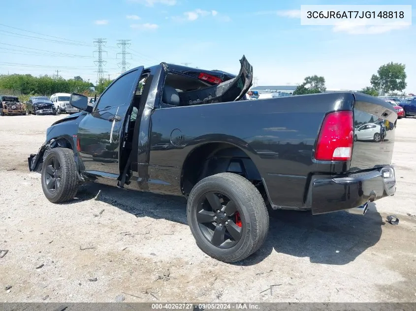 2018 Ram 1500 St VIN: 3C6JR6AT7JG148818 Lot: 40262727