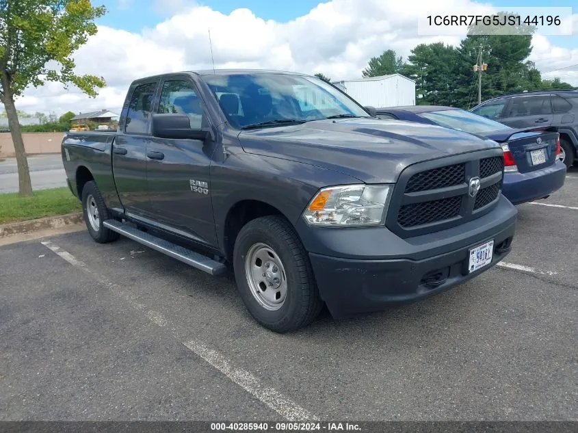 2018 Ram 1500 Tradesman Quad Cab 4X4 6'4 Box VIN: 1C6RR7FG5JS144196 Lot: 40285940