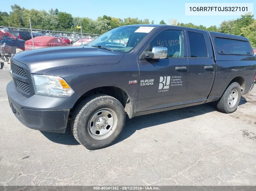 2018 Ram 1500 Tradesman Quad Cab 4X4 6'4 Box VIN: 1C6RR7FT0JS327101 Lot: 40341352