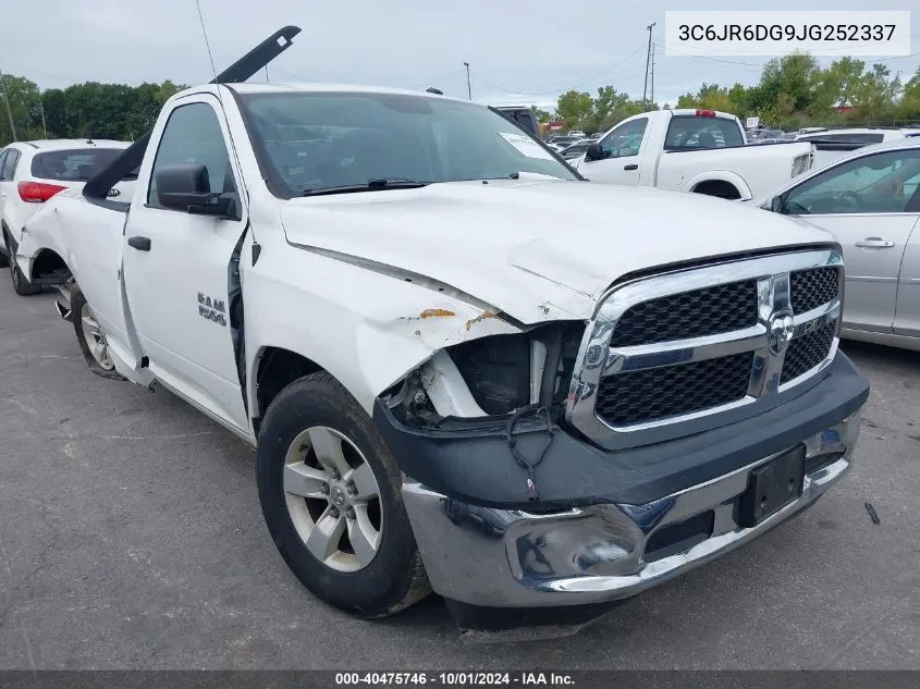 2018 Ram 1500 Tradesman Regular Cab 4X2 8' Box VIN: 3C6JR6DG9JG252337 Lot: 40475746