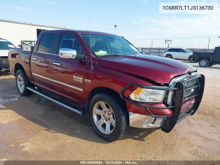 2018 Ram 1500 Lone Star Silver 4X4 5'7 Box VIN: 1C6RR7LT1JS136730 Lot: 40500629