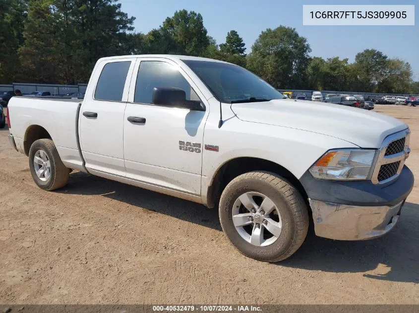 2018 Ram 1500 Tradesman Quad Cab 4X4 6'4 Box VIN: 1C6RR7FT5JS309905 Lot: 40532479