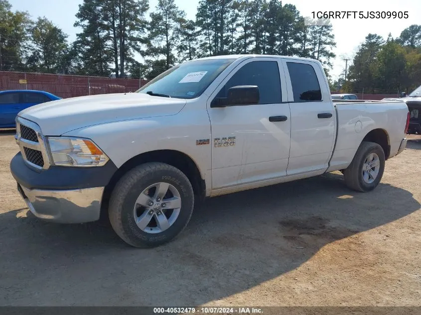 2018 Ram 1500 Tradesman Quad Cab 4X4 6'4 Box VIN: 1C6RR7FT5JS309905 Lot: 40532479