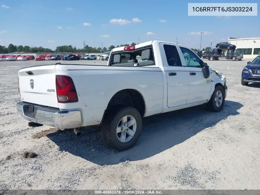 2018 Ram 1500 Tradesman 4X4 6'4 Box VIN: 1C6RR7FT6JS303224 Lot: 40553378