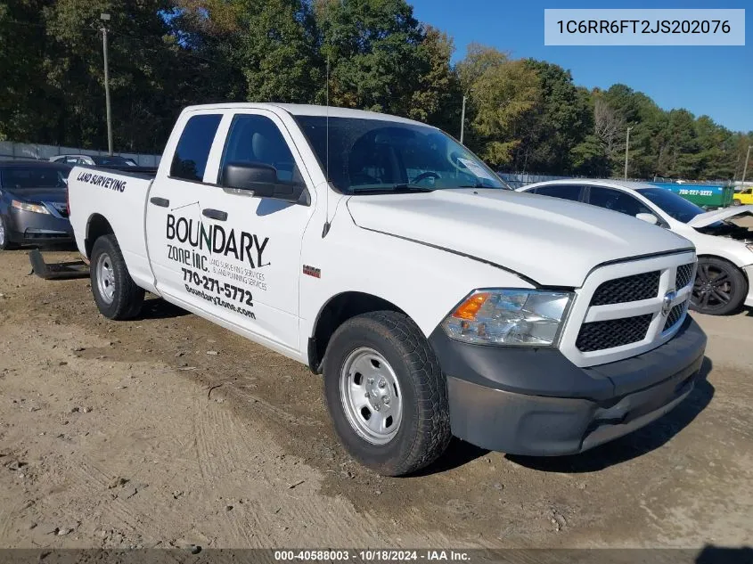 2018 Ram 1500 Tradesman 4X2 6'4 Box VIN: 1C6RR6FT2JS202076 Lot: 40588003