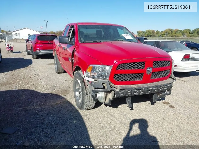 2018 Ram 1500 Express 4X4 6'4 Box VIN: 1C6RR7FT5JS190611 Lot: 40607160