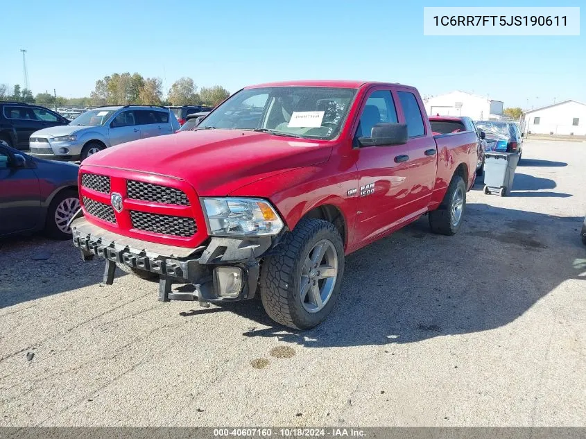 2018 Ram 1500 Express 4X4 6'4 Box VIN: 1C6RR7FT5JS190611 Lot: 40607160