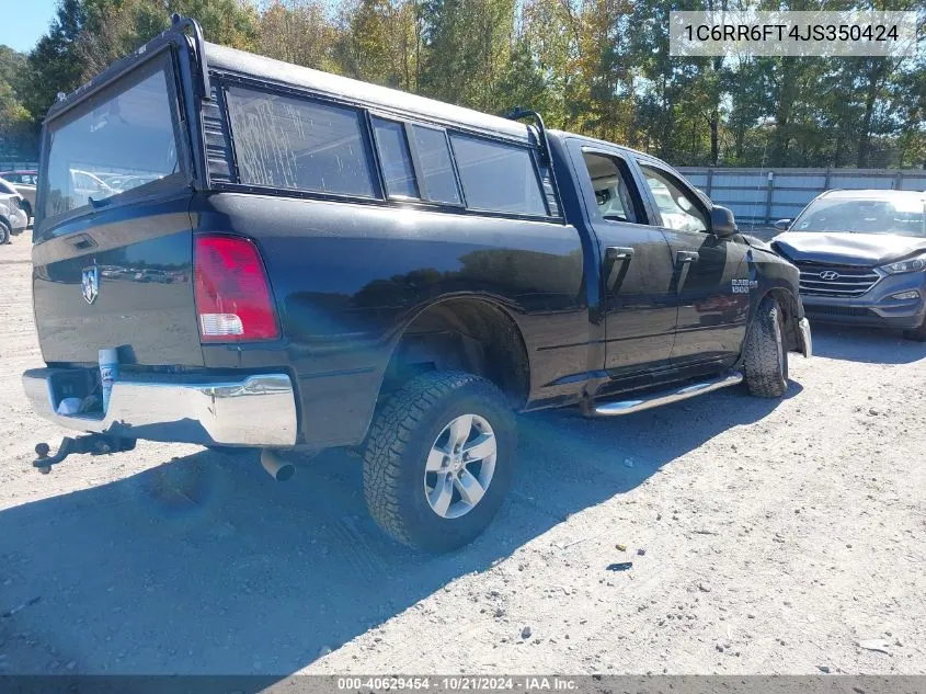 2018 Ram 1500 Tradesman 4X2 6'4 Box VIN: 1C6RR6FT4JS350424 Lot: 40629454