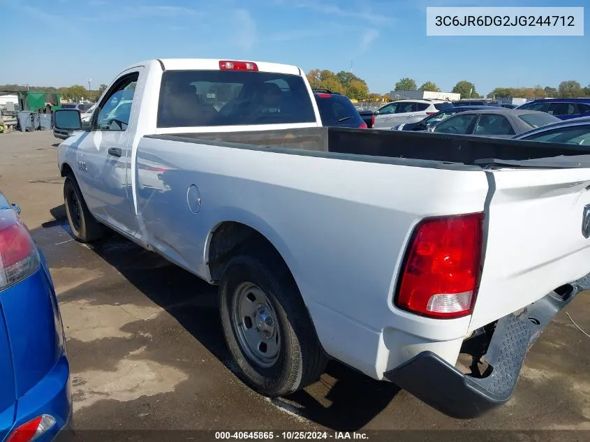 2018 Ram 1500 Tradesman 4X2 8' Box VIN: 3C6JR6DG2JG244712 Lot: 40645865