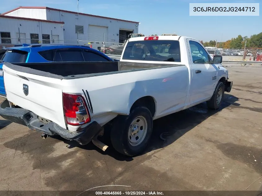 2018 Ram 1500 Tradesman 4X2 8' Box VIN: 3C6JR6DG2JG244712 Lot: 40645865