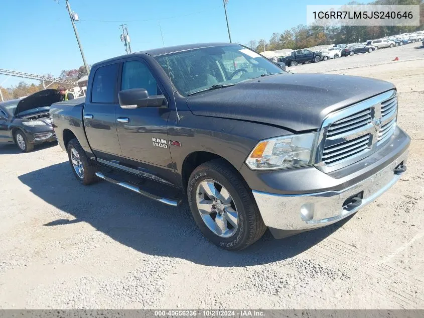 2018 Ram 1500 Big Horn 4X4 5'7 Box VIN: 1C6RR7LM5JS240646 Lot: 40656236