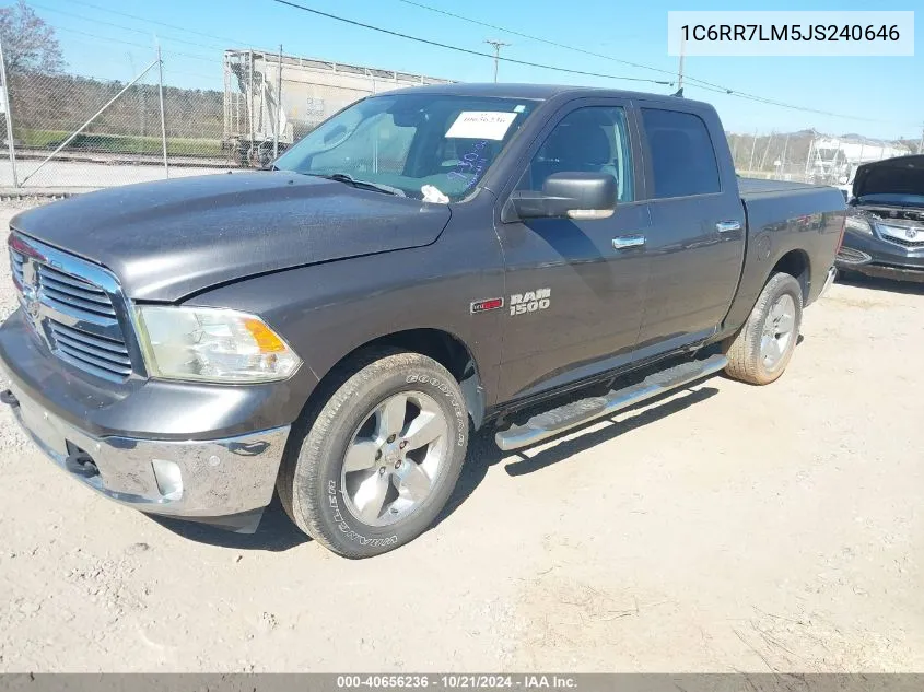 2018 Ram 1500 Big Horn 4X4 5'7 Box VIN: 1C6RR7LM5JS240646 Lot: 40656236