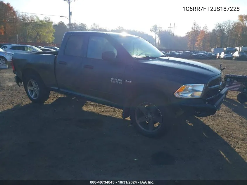 2018 Ram 1500 Express 4X4 6'4 Box VIN: 1C6RR7FT2JS187228 Lot: 40734043