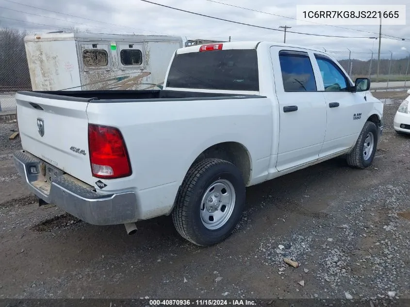 2018 Ram 1500 Tradesman 4X4 5'7 Box VIN: 1C6RR7KG8JS221665 Lot: 40870936