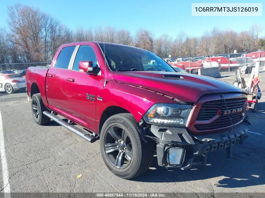 2018 Ram 1500 Sport 4X4 5'7 Box VIN: 1C6RR7MT3JS126019 Lot: 40887544