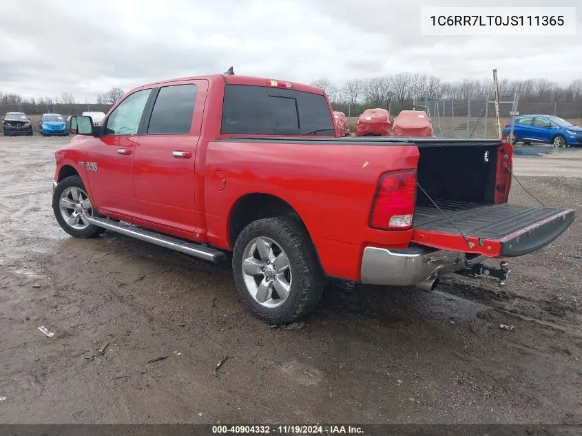 2018 Ram 1500 Big Horn VIN: 1C6RR7LT0JS111365 Lot: 40904332