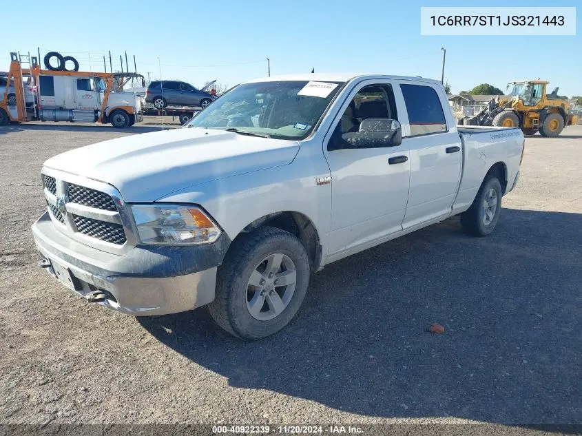 2018 Ram 1500 Tradesman 4X4 6'4 Box VIN: 1C6RR7ST1JS321443 Lot: 40922339