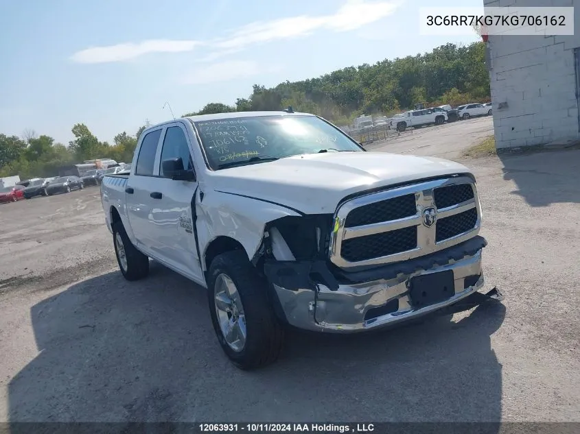 2019 Ram 1500 Classic Tradesman VIN: 3C6RR7KG7KG706162 Lot: 12063931