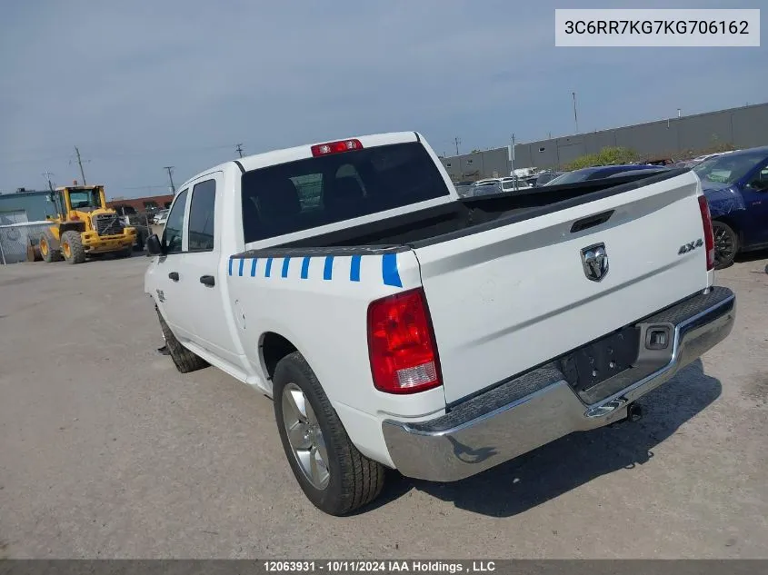 2019 Ram 1500 Classic Tradesman VIN: 3C6RR7KG7KG706162 Lot: 12063931