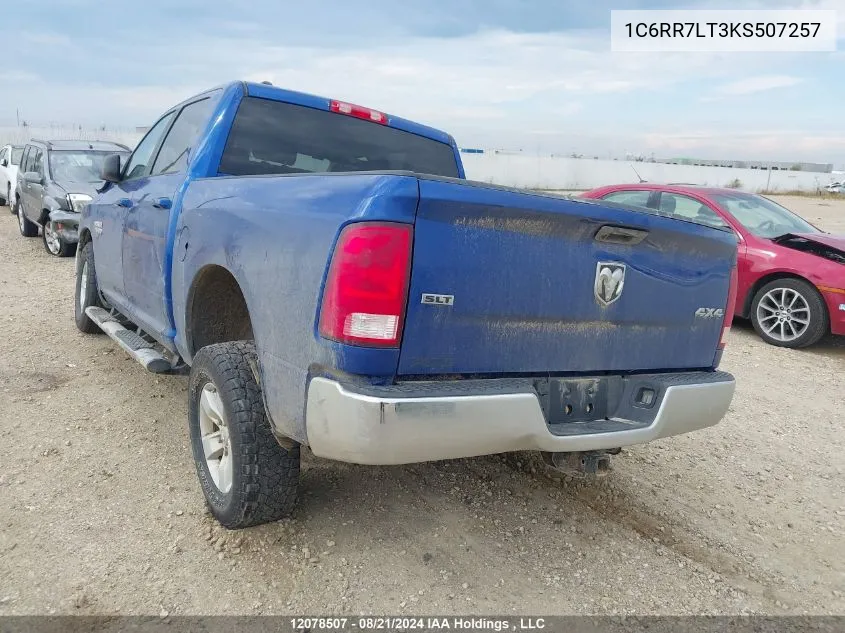 2019 Ram 1500 Classic Slt VIN: 1C6RR7LT3KS507257 Lot: 12078507