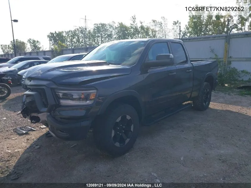 2019 Ram 1500 Sport/Rebel VIN: 1C6SRFET7KN829262 Lot: 12089121