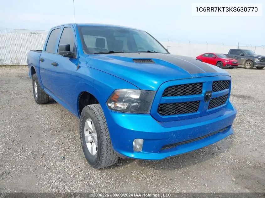 2019 Ram 1500 Classic Tradesman VIN: 1C6RR7KT3KS630770 Lot: 12096226