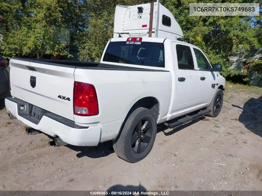 2019 Ram 1500 Classic St VIN: 1C6RR7KT0KS749683 Lot: 12096563