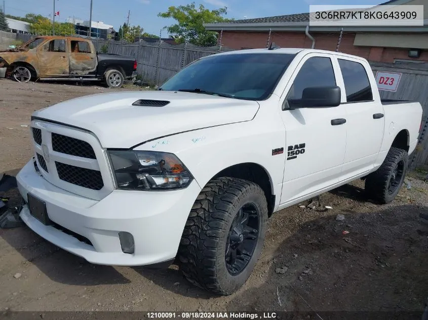 2019 Ram 1500 Classic Tradesman VIN: 3C6RR7KT8KG643909 Lot: 12100091