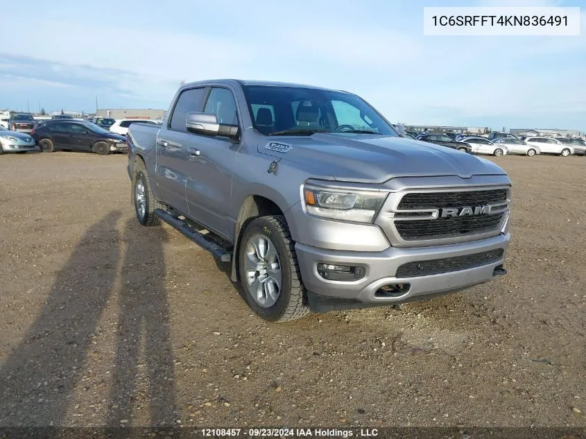 2019 Ram 1500 Big Horn/Lone Star VIN: 1C6SRFFT4KN836491 Lot: 12108457