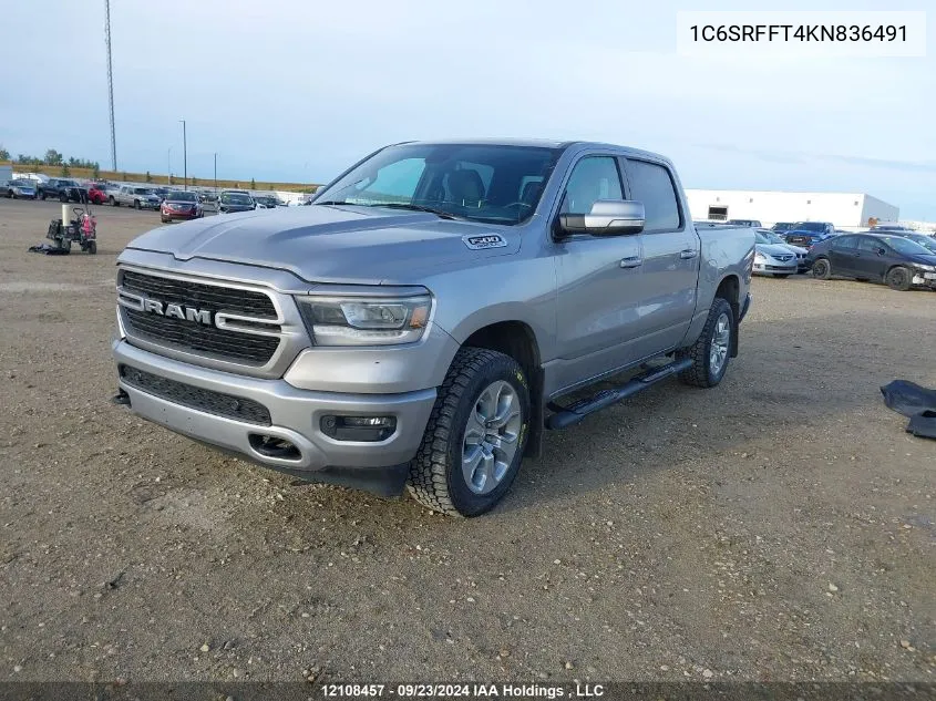 2019 Ram 1500 Big Horn/Lone Star VIN: 1C6SRFFT4KN836491 Lot: 12108457