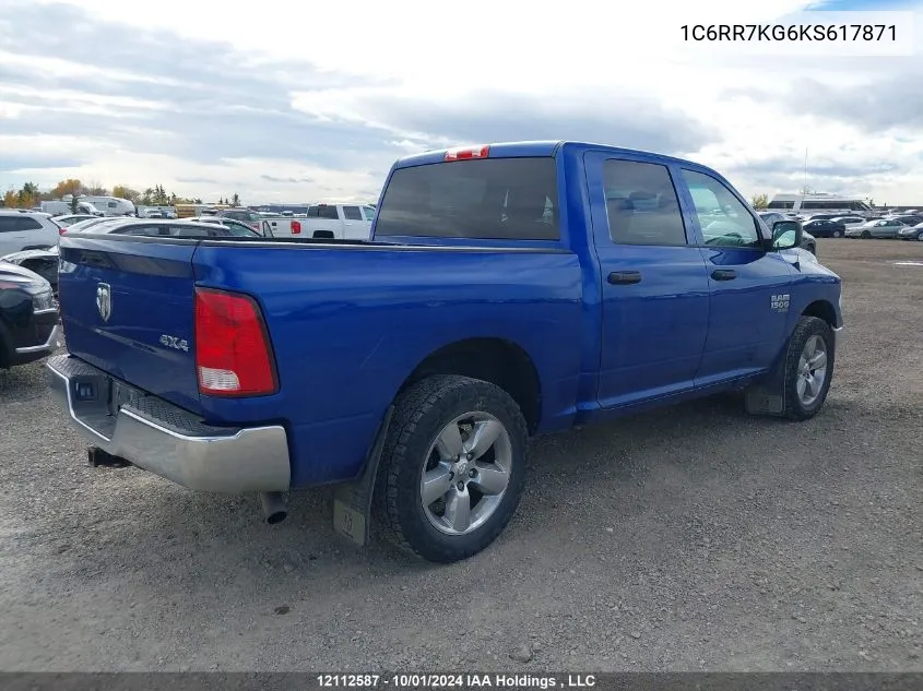 2019 Ram 1500 Classic Tradesman VIN: 1C6RR7KG6KS617871 Lot: 12112587