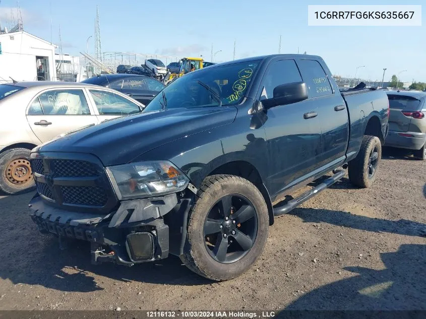 2019 Ram 1500 Classic St VIN: 1C6RR7FG6KS635667 Lot: 12116132