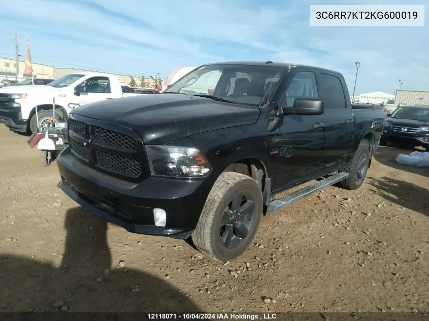 2019 Ram 1500 Classic Tradesman VIN: 3C6RR7KT2KG600019 Lot: 12118071