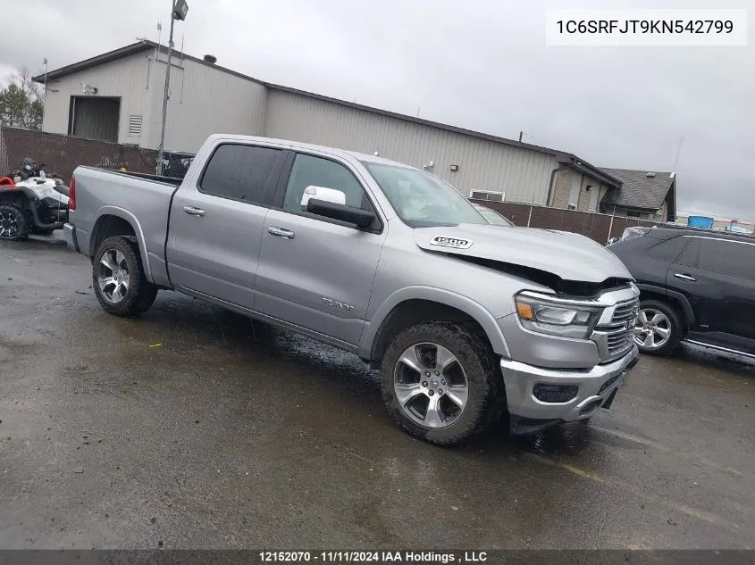 2019 Ram 1500 Laramie VIN: 1C6SRFJT9KN542799 Lot: 12152070