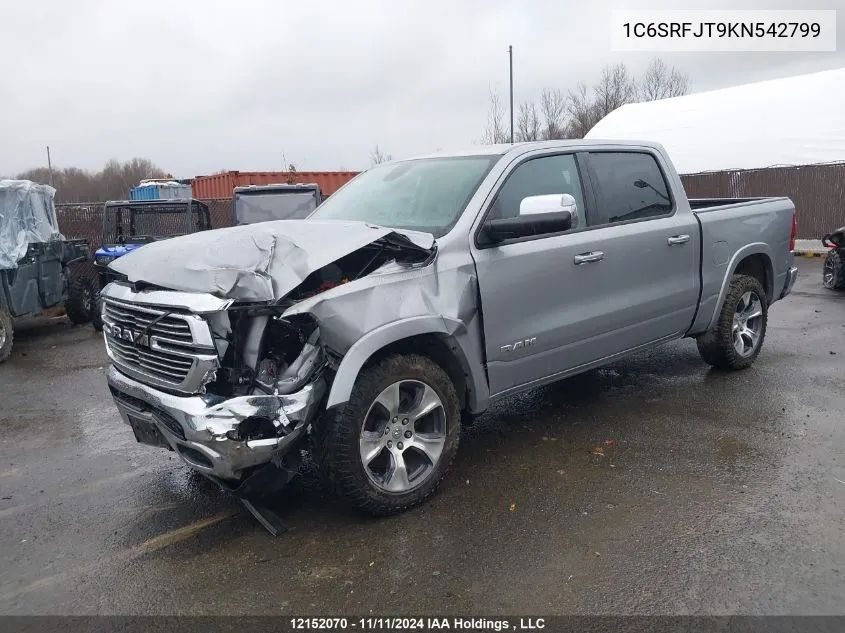 2019 Ram 1500 Laramie VIN: 1C6SRFJT9KN542799 Lot: 12152070