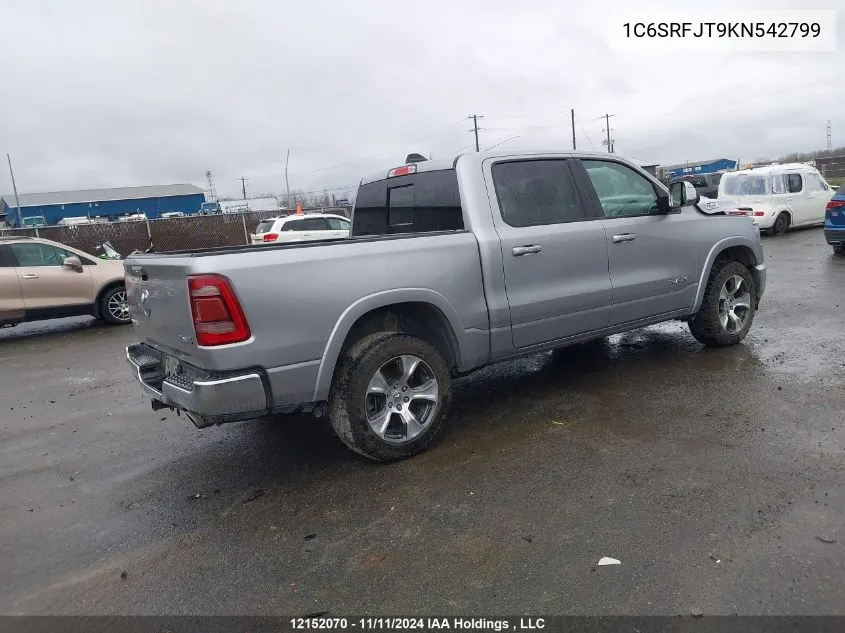 2019 Ram 1500 Laramie VIN: 1C6SRFJT9KN542799 Lot: 12152070