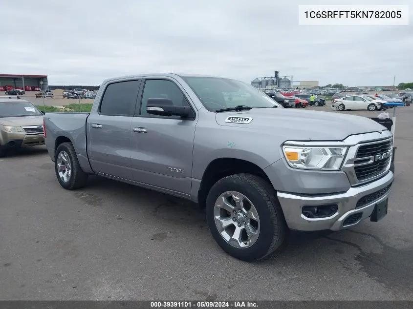 2019 Ram 1500 Big Horn/Lone Star 4X4 5'7 Box VIN: 1C6SRFFT5KN782005 Lot: 39391101