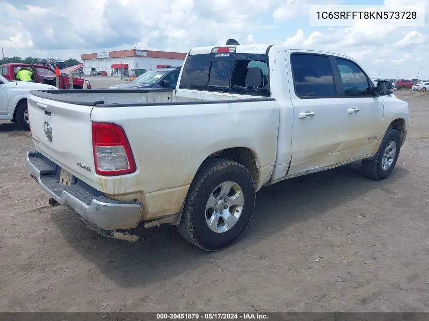 1C6SRFFT8KN573728 2019 Ram 1500 Big Horn/Lone Star 4X4 5'7 Box