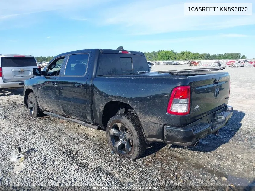 2019 Ram 1500 Big Horn/Lone Star 4X4 5'7 Box VIN: 1C6SRFFT1KN893070 Lot: 39482997