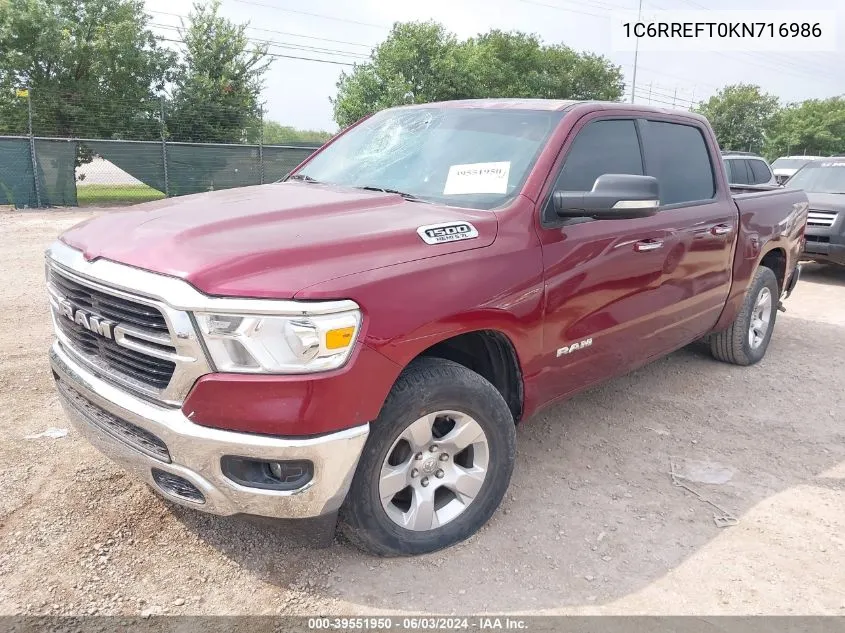 1C6RREFT0KN716986 2019 Ram 1500 Big Horn/Lone Star 4X2 5'7 Box