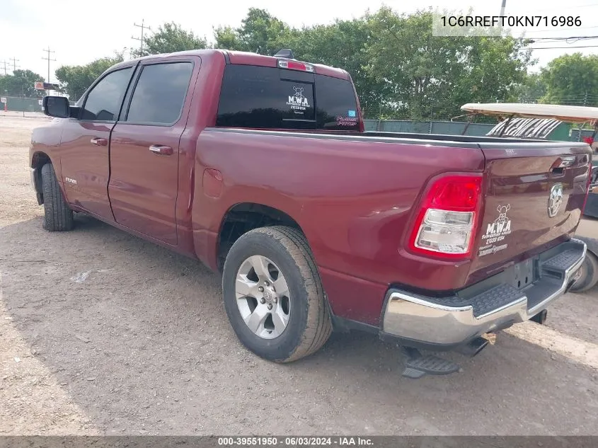 1C6RREFT0KN716986 2019 Ram 1500 Big Horn/Lone Star 4X2 5'7 Box