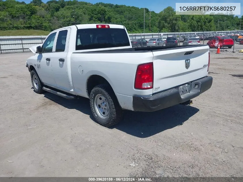 1C6RR7FT7KS680257 2019 Ram 1500 Classic Tradesman Quad Cab 4X4 6'4 Box